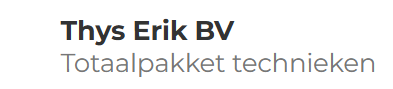 Thys Erik BV