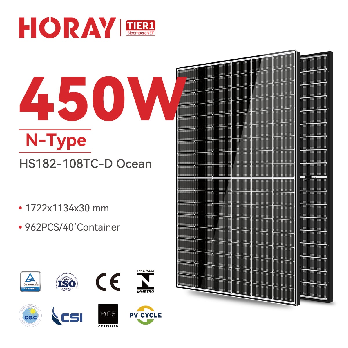 Ocean HS182-108TC-D 430-450-MHO-D