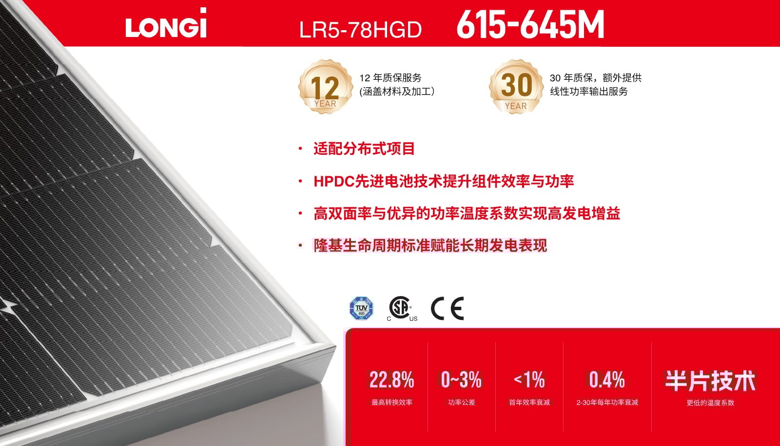 LONGi Hi-MO7 Bifacial 615-645M LR5-78HGD