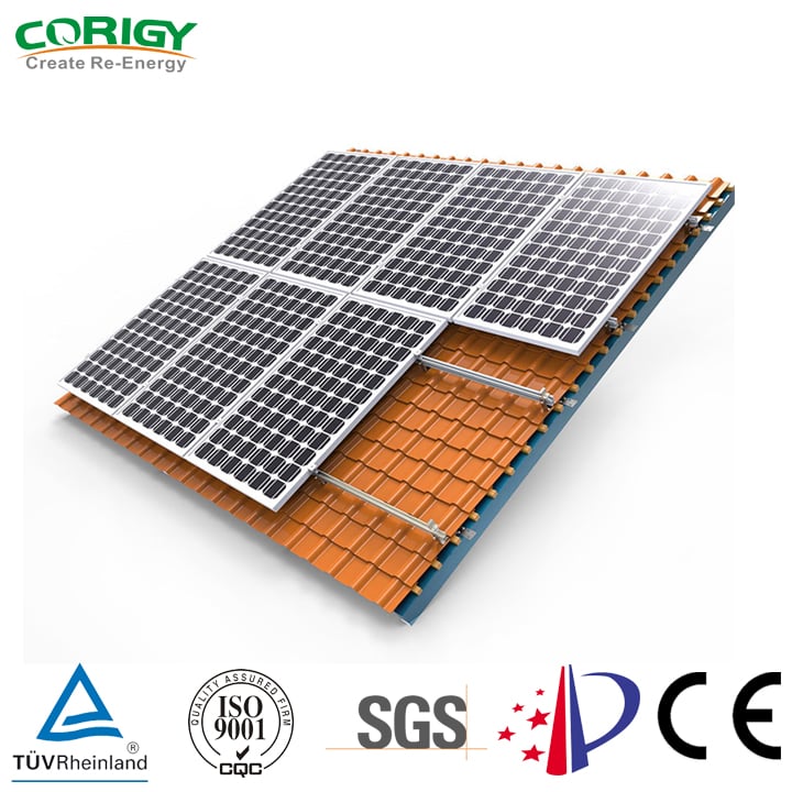 Solar Kit de montage-Aluminium Canal Mounts Et Pinces Kit-Toit plat etc. 
