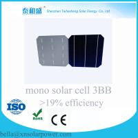 mono solar cell 3BB 156*156mm 18.4%--19.5%