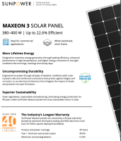 Maxeon 3 COM, 380-400 W (40-Year Warranty)