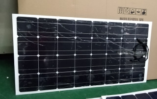 Wires from backside 1050*540*3mm 100w mono 125mm solar cell making semiflexible solar pane