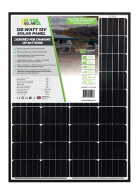 120 Watt, 12V Single Cell Mono-crystalline Solar Panel