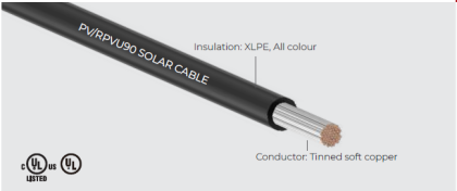 PV/RPVU90, RPVU105 Solar Cable Tinned Copper Single Layer