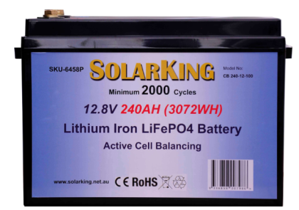 12.8V 240AH Solarking Lithium Iron Battery Plastic Case CB-240-12-100