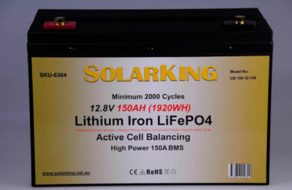 12.8V 150AH SolarKing Lithium Iron Metal Case CB-150-12-150