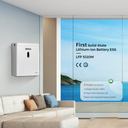 51.2v 100Ah 5.12kwh 1.5C wall mounted solar energy storage system solid state lithium ion battery for home use