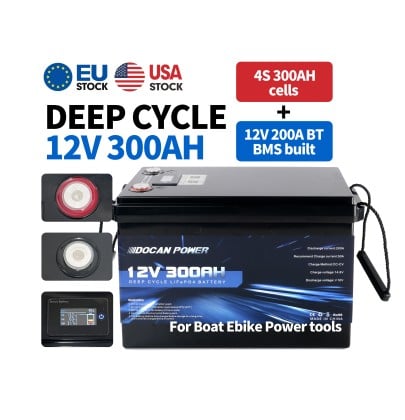 Docan 12v 300ah lifepo4 battery pack