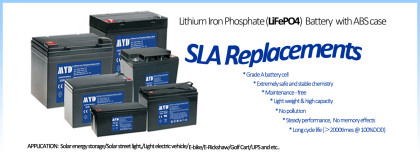 LiFePO4 SLA Replacement Batteries (ABS Casing)