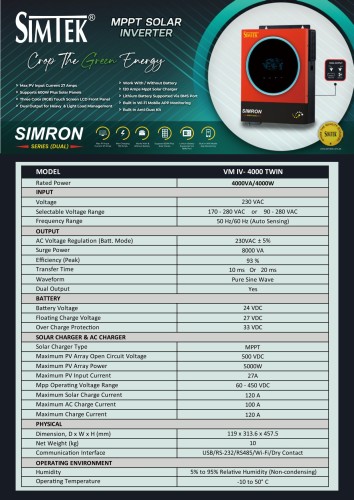 Simron Series Dual 4kW