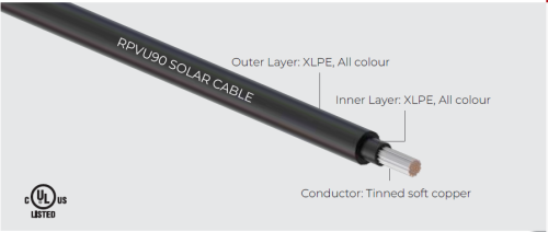 RPVU90, RPVU105 Solar Cable Tinned Copper Dual Layer